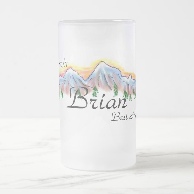 Frosted beer mug customisable wedding favour (Center)
