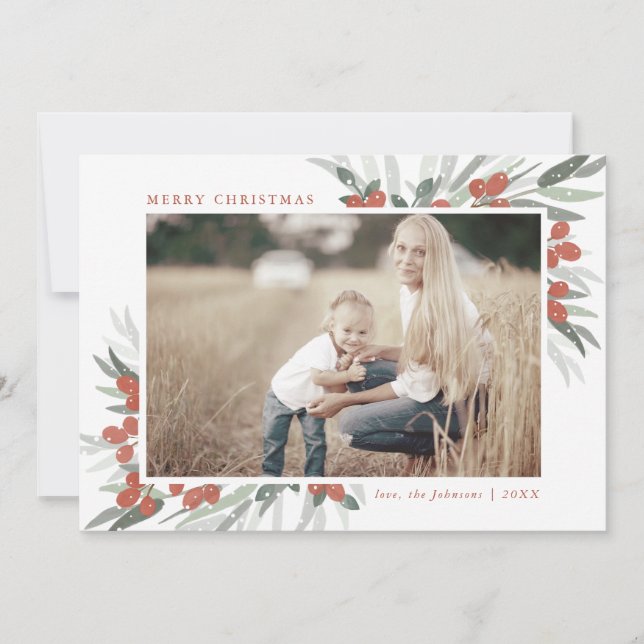 Frosted Berries Christmas photo card (Front)