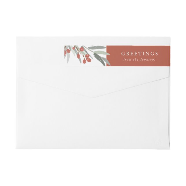 Frosted Berries Wrap Around Return Address Wrap Around Label (Back)