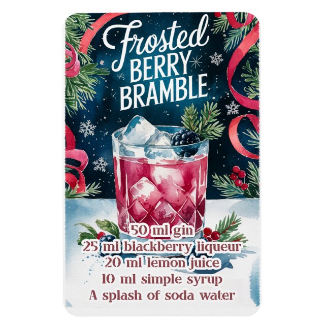 Frosted Berry Bramble Magnet (Vertical)