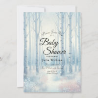Frosted Blue Birch Forest Baby Shower