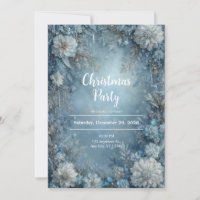 Frosted Blue White Floral Icicle Winter Wedding