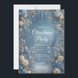 Frosted Blue White Floral Snowflake Winter Wedding Invitation<br><div class="desc">Make a truly grand announcement with this breathtaking wedding invitation, which captures the serene majesty of a winter wonderland landscape. The entire scene centres on a snowy forest path leading towards a luminous clearing, framed by dense, beautiful botanical details. The backdrop is an ethereal blend of icy blue and white,...</div>