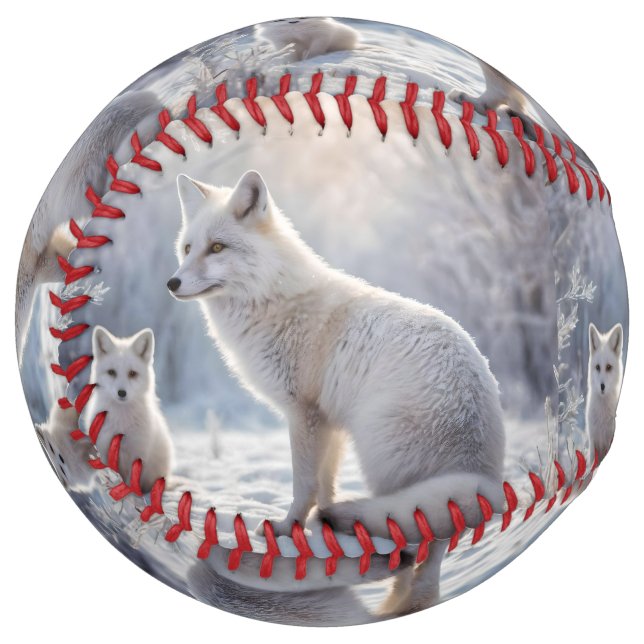 "Frosted Bonds: The Arctic Fox and Her Cub" Softball (Front Left)