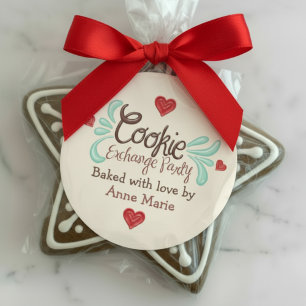Frosted Christmas Cookie Exchange  Classic Round Sticker