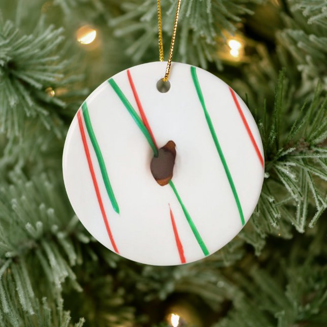 Frosted Christmas Doughnut Ceramic Tree Decoration (Tree)