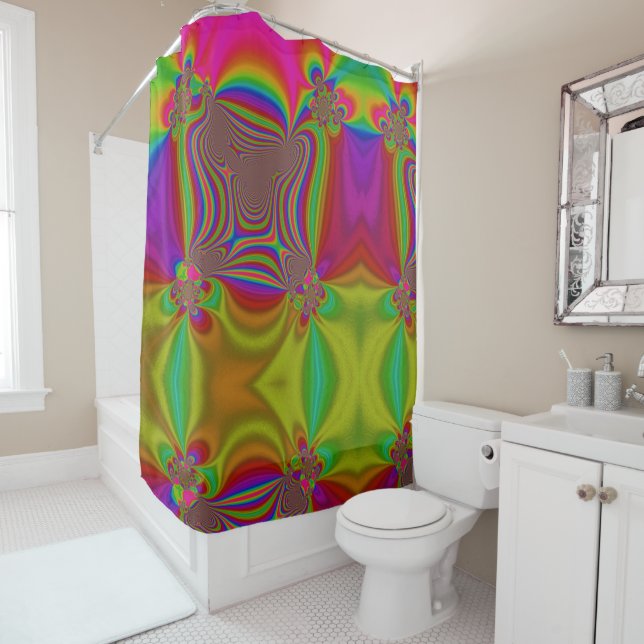 Frosted colour Glass Flare shower curtain (In Situ)
