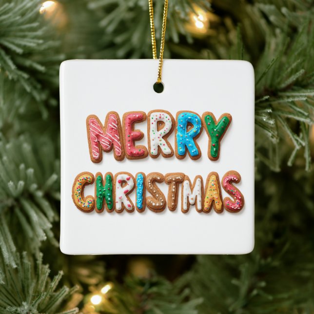 Frosted Cookies Merry Christmas Ornament (Tree)