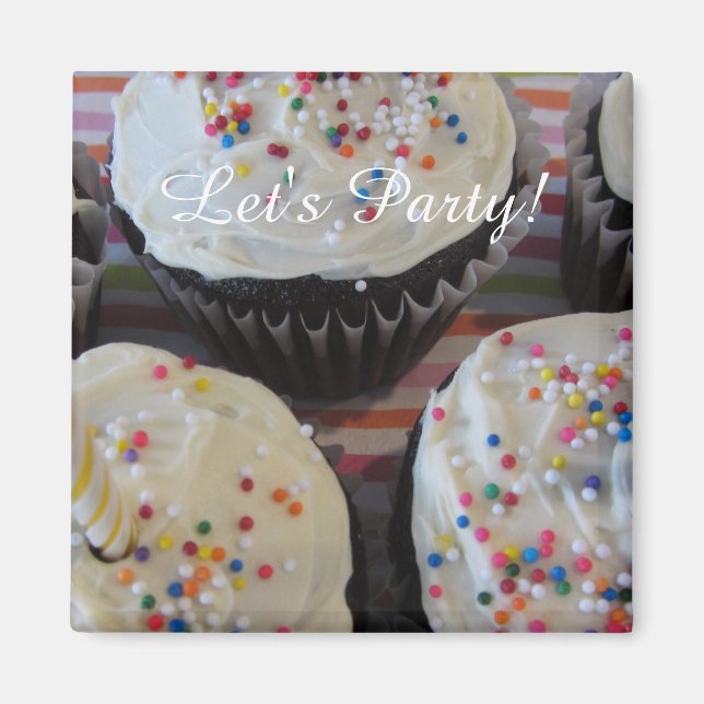 Frosted Cupcakes Party Time Magnet (Front)
