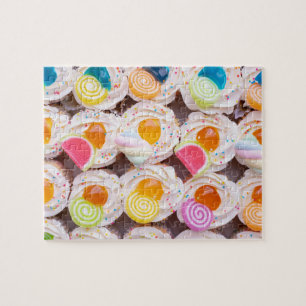 Frosted Cupcakes with Sprinkles and Decorations Jigsaw Puzzle