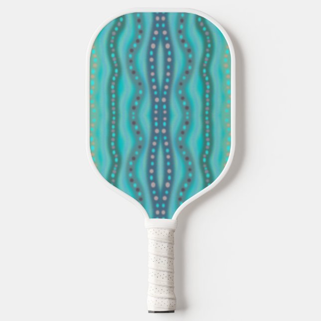 Frosted Dichroic Beach Glass Abstract Pattern  Pickleball Paddle (Front)