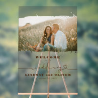 Frosted Elegant Wedding Welcome Photo Sign