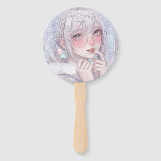 Frosted Fairy Tale: Aesthetic Winter Girl & Icy Sn Hand Fan