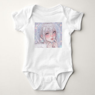 Frosted Fairy Tale: Cute Winter Princess & Snowfla Baby Bodysuit