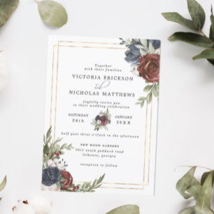 Frosted Florals   Winter Botanical Wedding Invitation