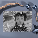 Frosted Frame Hanukkah Photo Card<br><div class="desc">Simple and chic Hanukkah photo card features your favourite family photo overlaid with a white bokeh border that evokes the look of an icy, frosted window. "Happy Hanukkah" appears along the bottom in modern white script lettering. Personalise with your family name and/or custom greeting nestled into the design. Cards reverse...</div>