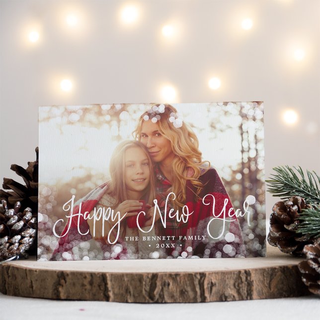 Frosted Frame New Year Photo Card (Creator Uploaded)