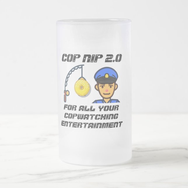 frosted glass beer mug  "COP NIP 2.0" (Center)