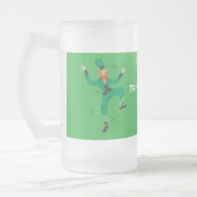 Frosted Glass Beer Mug - St. Patrick's Day Design (Left)