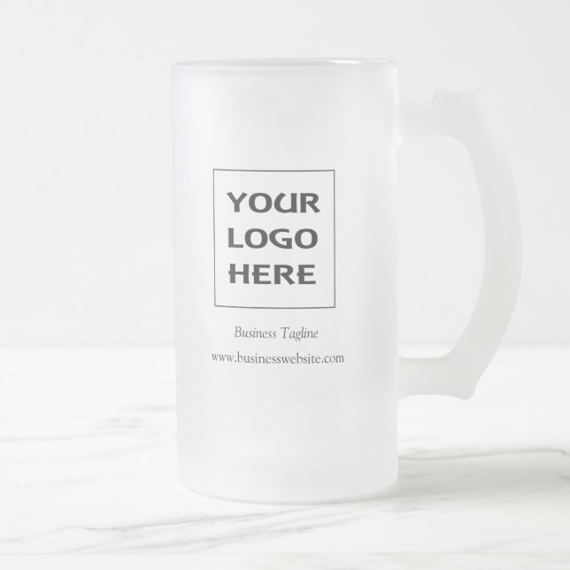 Frosted Glass Beer Mug with Business Logo (Right)