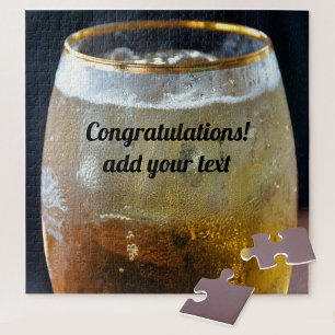 Frosted Glass Congratulations Customizable Jigsaw Puzzle