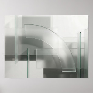 Frosted Glass Geometry Architectural Abstract Wall Poster