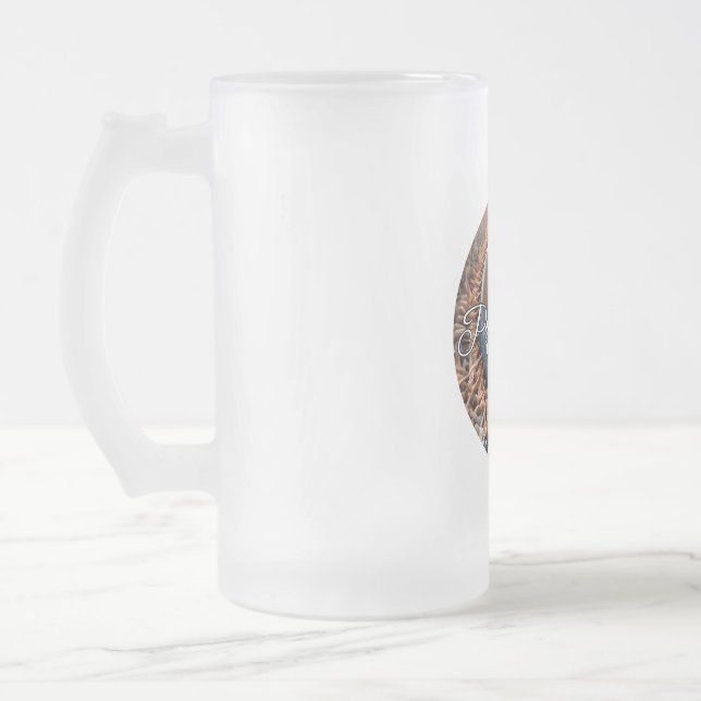 Frosted Glass Mug, 16 oz Frosted Glass Beer Mug (Left)