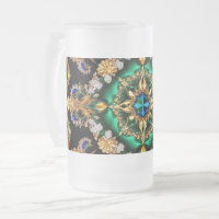 Frosted Glass Mug with Brazilian Colours design