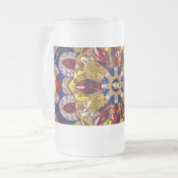 Frosted Glass Mug with Colombian Colours design