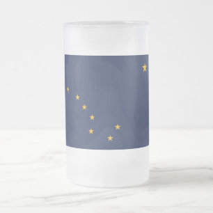 Frosted Glass Mug with flag of Alaska, USA
