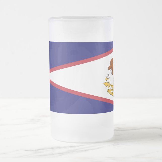 Frosted Glass Mug with flag of American Samoa (Center)