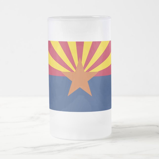Frosted Glass Mug with flag of Arizona, USA (Center)