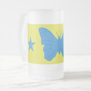Frosted Glass Mug with flag of Bady Bassit