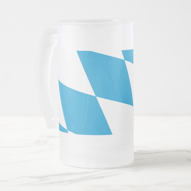 Frosted Glass Mug with flag of Bavaria (Front Left)