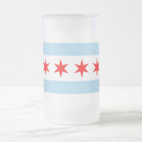 Frosted Glass Mug with flag of Chicago, USA