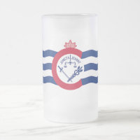 Frosted Glass Mug with flag of Cincinnati, USA