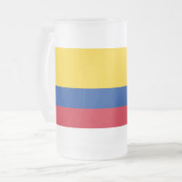 Frosted Glass Mug with flag of Colombia