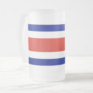 Frosted Glass Mug with flag of Costa Rica