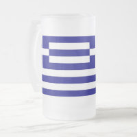 Frosted Glass Mug with flag of Greece