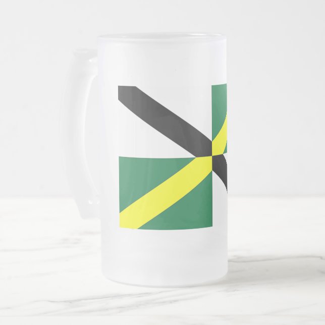Frosted Glass Mug with flag of Monterey, USA (Front Left)