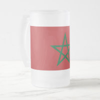 Frosted Glass Mug with flag of Morocco