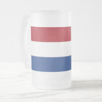 Frosted Glass Mug with flag of Netherlands