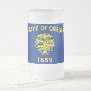 Frosted Glass Mug with flag of Oregon, USA