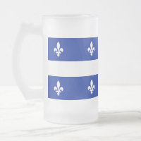Frosted Glass Mug with flag of Quebec
