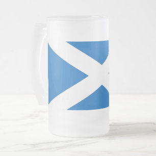 Frosted Glass Mug with flag of Scotland