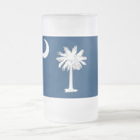 Frosted Glass Mug with flag of South Carolina, USA