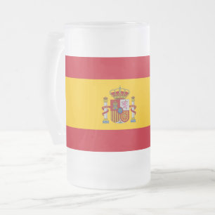 Frosted Glass Mug with flag of Spain
