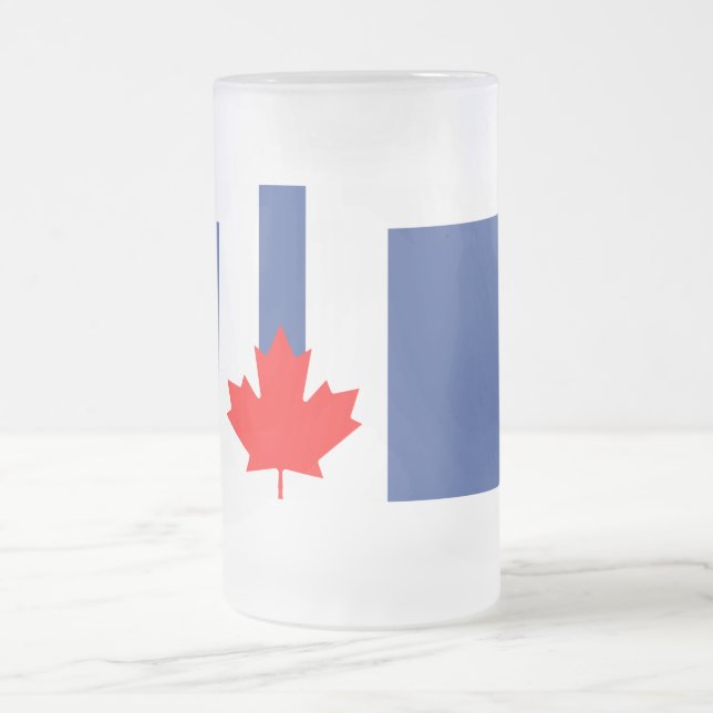 Frosted Glass Mug with flag of Toronto, Canada (Center)