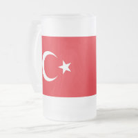 Frosted Glass Mug with flag of Turkey
