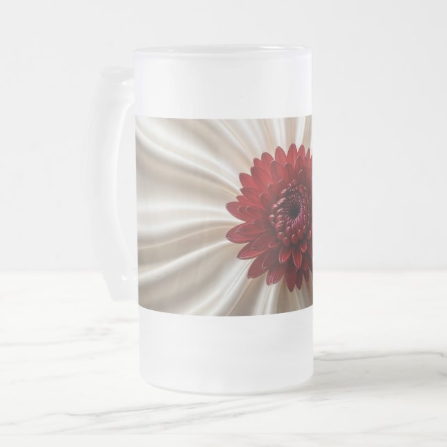 Frosted Glass Mug with Japanase Colours design (Front Left)